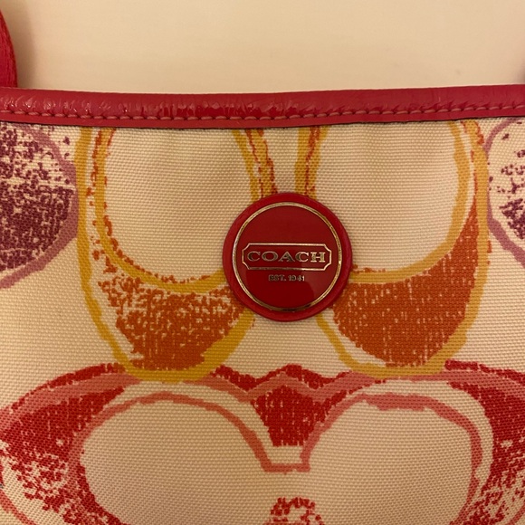 Coach Signature Multi Color Scribble Pattern Crossbody Bag - Picture 5 of 6